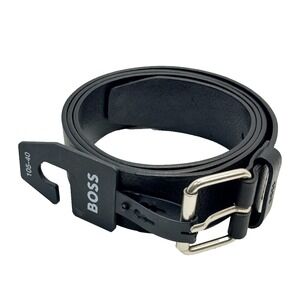 HUGO BOSS Black Leather Belt 105 / 40 Handmade in Romania Cow Skin NWT